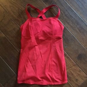 Lululemon red, size 4 yoga top